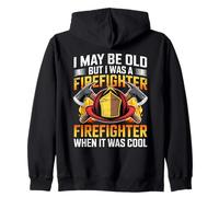 Old Firefighter When It Was Cool Fireman Helmet Axes Zip Hoodie