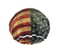 Old Flag Shower Cap For Women, Reusable Shower Cap, Waterproof Bath Cap For Women Long Hair