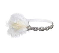 Old Flapper Headpiece from the 20s Great Headband (White, One Size)