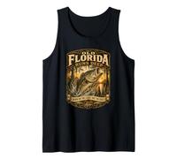 Old Florida Runs Deep Largemouth Bass Fishing Lake Tank Top
