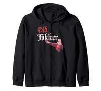 Old Fokker DR1 Triplane WW1 Fighter Plane Zip Hoodie