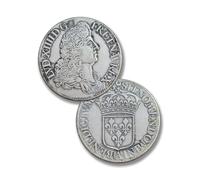 Old France Coins, French Antique Coin Set, Napoleon III Old Coins for Collectors, French Marianne Gold Rooster, Ancient Silver Coin Collection, Historical Gift (Louis XIV ecu 1688)