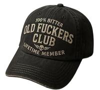 Old Fuckers Club-Baseball Cap, Old Fuckers Club-Vintage Baseball Cap, Adjustable Distressed Black Funny Hat, for Women Men Patriotic,A