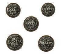 Old Fuckers Club - Lifetime Member Coin, Still Kicking,No Rules, No Filters Funny Challenge Coin Double-Sided Old F*ckers Club Commemorative Coins for Best Friend and Old Bastard (5pcs Coin)