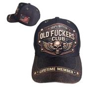 Old Fuckers Club-Vintage Baseball Cap, 100% Bitter Lifetime Member Adjustable Distressed Hat for Men Women (1Pcs) Multicolour