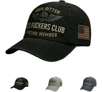 Old Fuckers Club-Vintage Baseball Cap，Adjustable Embroidered Baseball Cap 100% Bitter Lifetime Member Hat,Funny Gift (J)