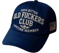 Old Fuckers Club-Vintage Baseball Cap，Adjustable Embroidered Baseball Cap 100% Bitter Lifetime Member Hat,Funny Gift (C)