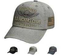 Old Fuckers Club-Vintage Baseball Cap，Adjustable Embroidered Baseball Cap 100% Bitter Lifetime Member Hat,Funny Gift (H)