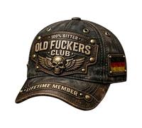 Old Fuckers Club Vintage Baseball Cap Funny Hat Adjustable Distressed Washed Cotton Embroidered 100% Bitter Lifetime Member Mens Casual Retro Hats Gift (B)