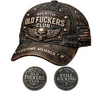 Old Fucks Club Retro Baseball Hat,Embroidery 100% Bitter Lifelong Member,Adjustable Funny hat in 2026,Washed Cotton Black hat