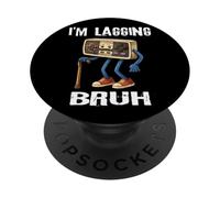 Old Gamer I'm Lagging Bruh 80s 90s Retro Gaming Video Games PopSockets Adhesive PopGrip