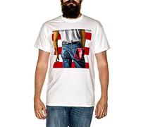 Old Glory Bruce Springsteen Born in The USA Mens Tee, White, Medium