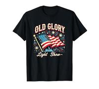 Old Glory Light Show T-Shirt, Men, Black, 5XL