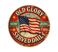 Old Glory Patriotic Sign Metal Tin Sign Plaque