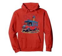 Old Glory's Ice Cream Social Pullover Hoodie, Adult Unisex, Red, M