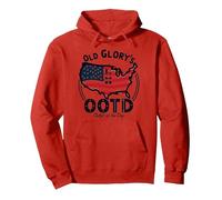Old Glory's Outfit Of The Day Pullover Hoodie, Adult Unisex, Red, S