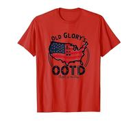 Old Glory's Outfit of The Day T-Shirt, Men, Red, M