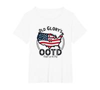 Old Glory's Outfit of The Day T-Shirt, Women's Plus, White, 5X