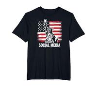Old Glory's Social Media T-Shirt, Men's Big and Tall, Black, 4X Tall