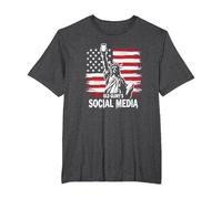 Old Glory's Social Media T-Shirt, Men's Big and Tall, Dark Heather Grey, 2X Tall