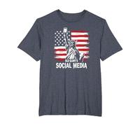 Old Glory's Social Media T-Shirt, Men's Big and Tall, Heather Blue, 2X Tall