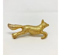 Old Gold Antique Gold Vintage Gold Cabinet Door Handles Iron Handmade Metal Animal Cupboard Door Knobs, Drawer Pulls (7. Running Fox)