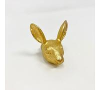 Old Gold Antique Gold Vintage Gold Cabinet Door Handles Iron Handmade Metal Animal Cupboard Door Knobs, Drawer Pulls (1. Rabbit Head)