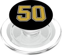 Old Gold Black White Sports Number 50 Jersey Uniform Player PopSockets PopGrip for MagSafe