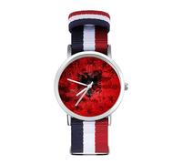 Old Grunge Albania Flag Sport Watch for Men Women Nylon Strap Wrist Watch Analog Quartz Watch