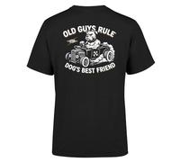 OLD GUYS RULE Dog's Best Friend V T-Shirt, Black, Graphic Print, Regular Fit, Short Sleeve, Men's