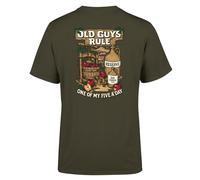 OLD GUYS RULE 'Five a Day IV' Graphic Print T-Shirt, Olive, 100% Cotton, Regular Fit, Short Sleeve, Men's (UK, Alpha, L, Regular, Regular, Standard, Olive)