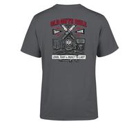 OLD GUYS RULE Old Guys Garage II T-Shirt, Charcoal, Graphic Print, Short Sleeve, Regular Fit, Motors-Inspired Design (UK, Alpha, XL, Regular, Regular, Standard, Charcoal)