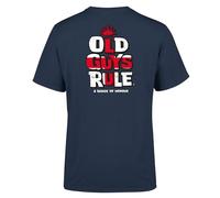OLD GUYS RULE 'Stacked Logo Home Nations - England' T-Shirt, Blue Dusk, Polycotton, Regular Fit, Graphic Print (UK, Alpha, XXL, Regular, Regular, Standard, Blue Dusk)