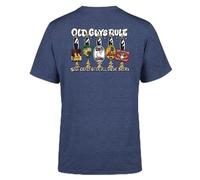 OLD GUYS RULE Still Crazy V T-Shirt (Heather Navy) (UK, Alpha, L, Regular, Regular, Standard, Heather Navy)