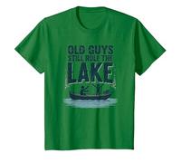 Old Guys Still Rule The Lake Fishing Boat Humor, fishings T-Shirt, Kids, Kelly Green, 2 Years