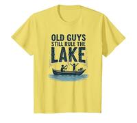 Old Guys Still Rule The Lake Fishing Boat Humor, fishings T-Shirt, Kids, Lemon, 3 Years