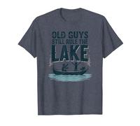Old Guys Still Rule The Lake Fishing Boat Humor, fishings T-Shirt, Men, Heather Blue, XXL