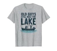Old Guys Still Rule The Lake Fishing Boat Humor, fishings T-Shirt, Men, Heather Grey, 5XL