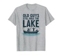 Old Guys Still Rule The Lake Fishing Boat Humor, fishings T-Shirt, Men, Heather Grey, Large