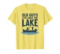 Old Guys Still Rule The Lake Fishing Boat Humor, fishings T-Shirt, Men, Lemon, M