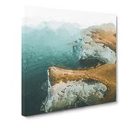 Old Harry Rocks in Dorset Modern Canvas Wall Art Print Ready to Hang, Framed Picture for Living Room Bedroom Home Office Décor, 20x20 Inch (50x50 cm)
