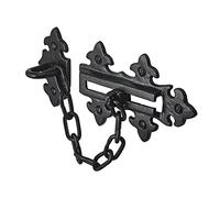 Old Hill Ironworks 135mm x 85mm Antique Fleur de LYS Door Chain, Black, Including Fixings