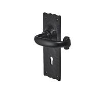 Old Hill Ironworks 158mm x 55mm Antique Burford Suite Lever Lock Handles, Black