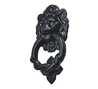 Old Hill Ironworks 90mm Antique Lion Head Door Knocker - Black