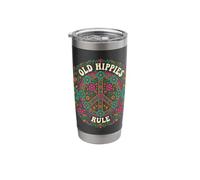 Old Hippies Rule Retro Design for Old Hippy Person Stainless Steel Insulated Tumbler