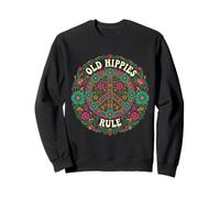 Old Hippies Rule Retro Design For Old Hippy Person Sweatshirt