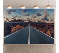 Old His Route Theme 66 Street USA Party Birthday Decor Photography Background Desert Shrub Blue Sky Natural Landscape Poster 200x140CM