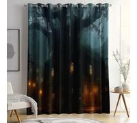 Old House Big Tree Curtains Bedroom, The Jungle Book Blackout Curtains & Noise-Reduction Eyelet Patterned Window Drapes Decor Living Room Kitchen, W 55" x L 102" (2 Panels)