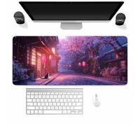 Old House Cat Large Gaming Mouse Pad, 1200x600x3mm Extended gaming mouse mat XXL improved Precision and Speed Mousemat with Stitched Edges, Desk Mat for Keyboard and Mouses