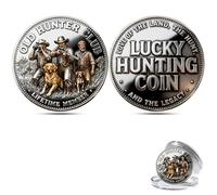 Old Hunter Club Lucky Coin, Lucky Hunting Challenge Coin,Old Hunter Club Lifetime Glory Medal Commemorative Token,Hunting Collectible Tokens Gift for Old Hunters and Outdoor Lovers (1PCS)